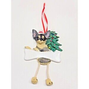 Chihuahua Personalized Dog Christmas Tree Ornament with Dangling Legs Write Name
